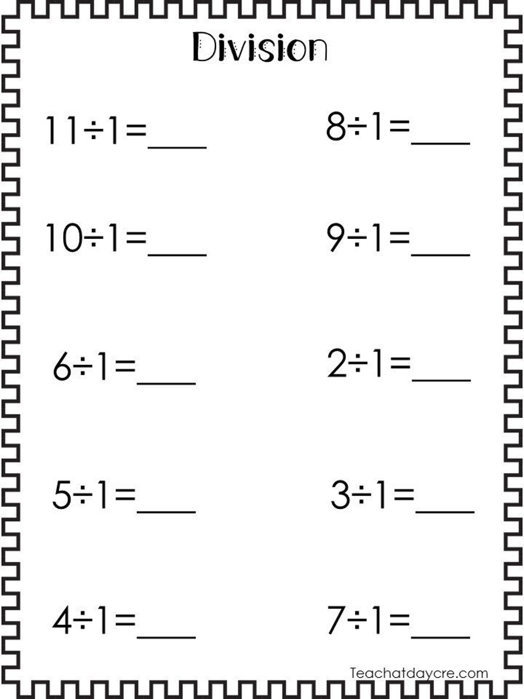 10 Printable Division Worksheets Numbers 1 10 3rd 5th Grade Math Etsy Division With Decimals Worksheets K12 Math Worksheets