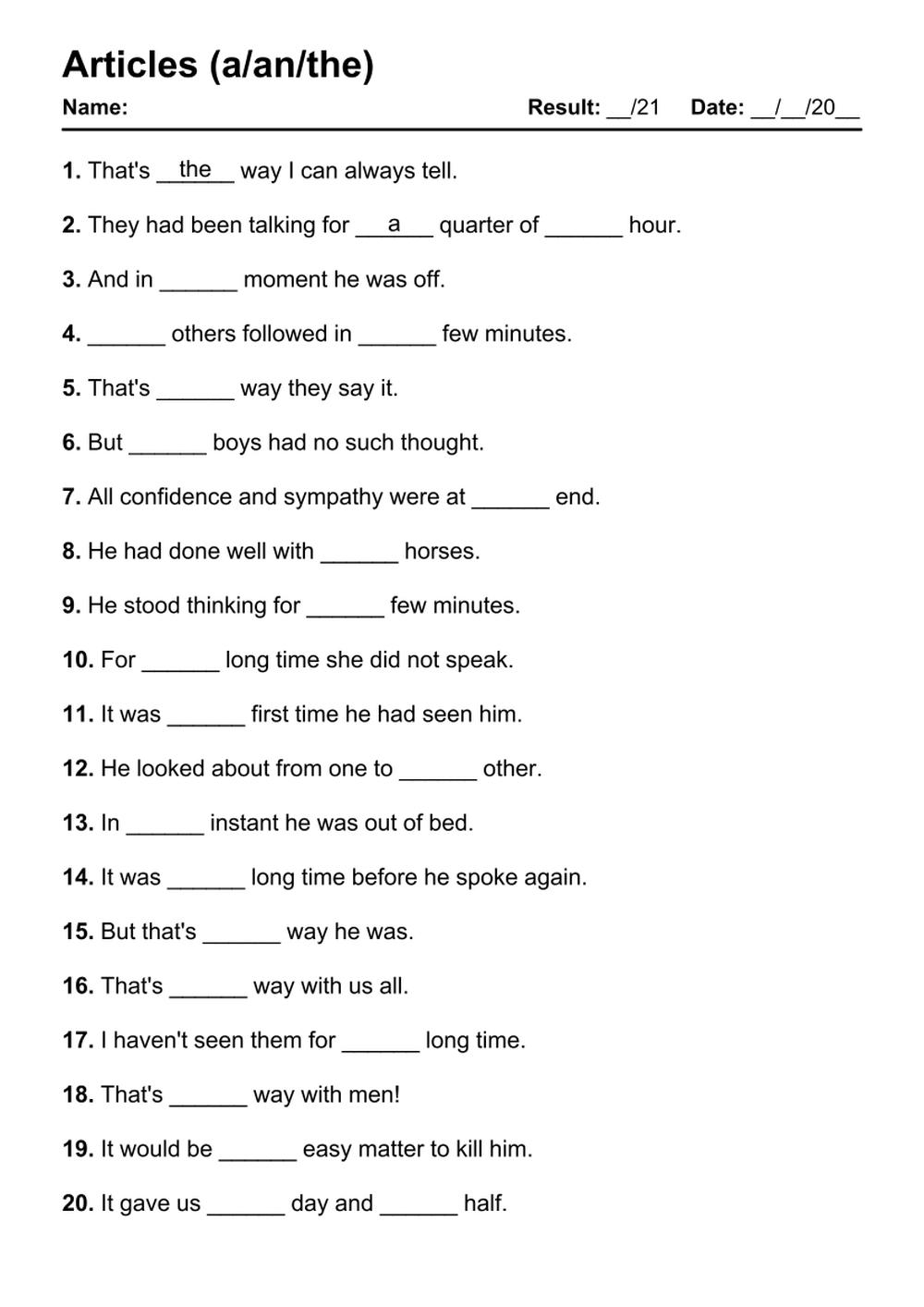 101 Articles PDF Worksheets With Answers 2145 Exercises Grammarism 101 Articles PDF Worksheets With Answers 2145 Exercises Grammarism