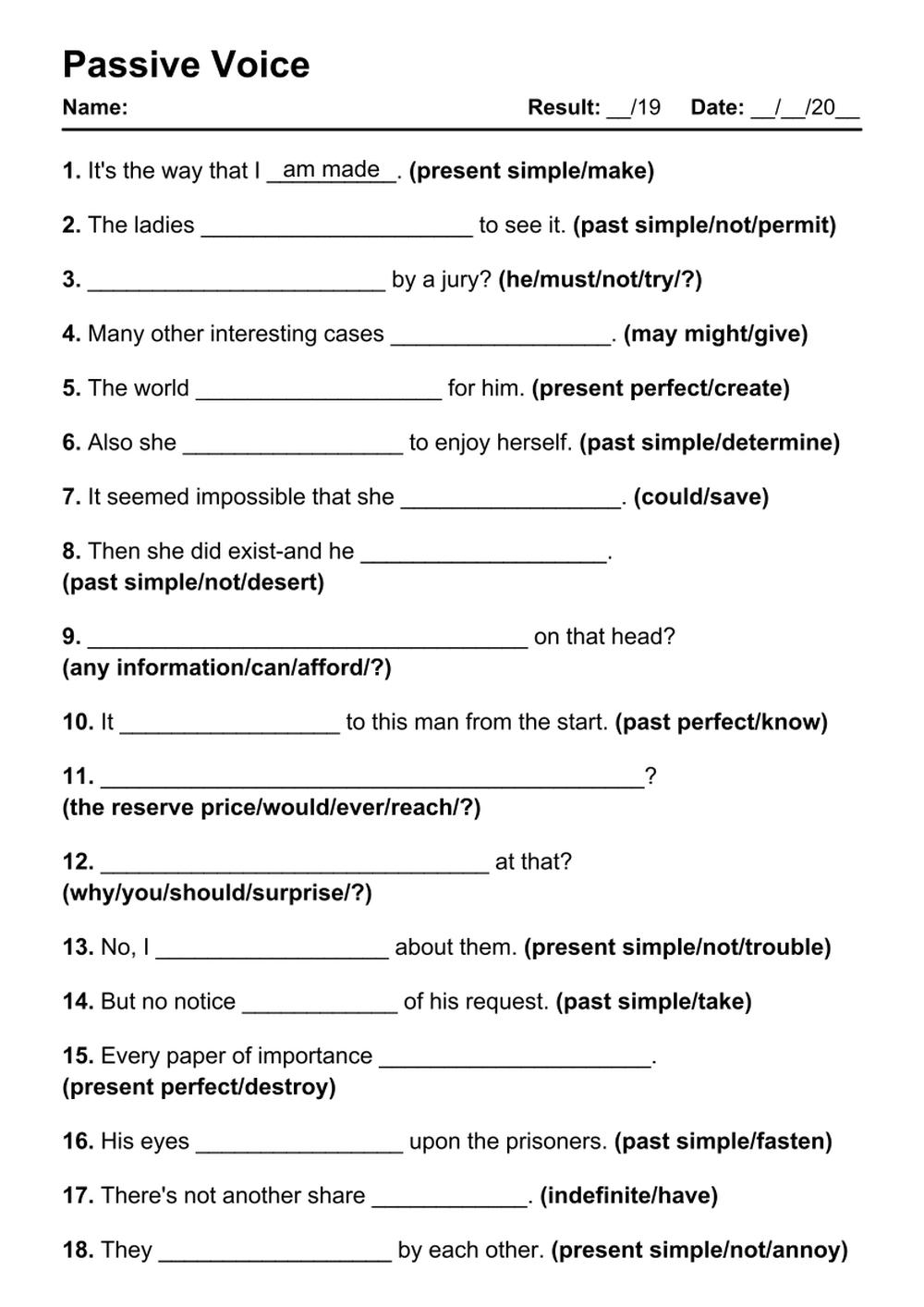 101 Passive Voice PDF Worksheets With Answers Grammarism 101 Passive Voice PDF Worksheets With Answers Grammarism