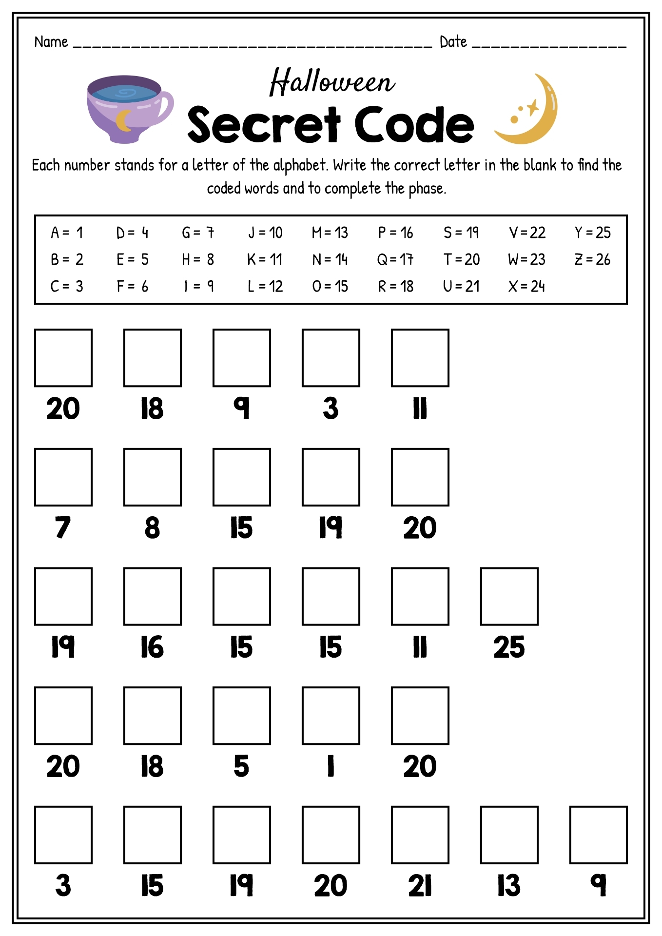 Secret Message Math Worksheet Worksheets Library