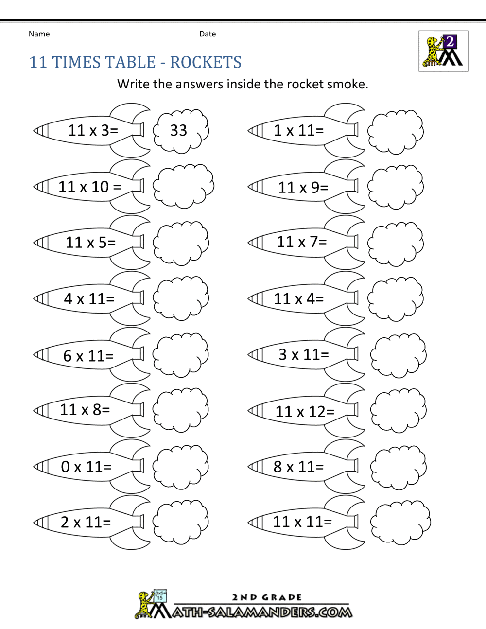 11 Times Table 11 Times Tables Worksheets