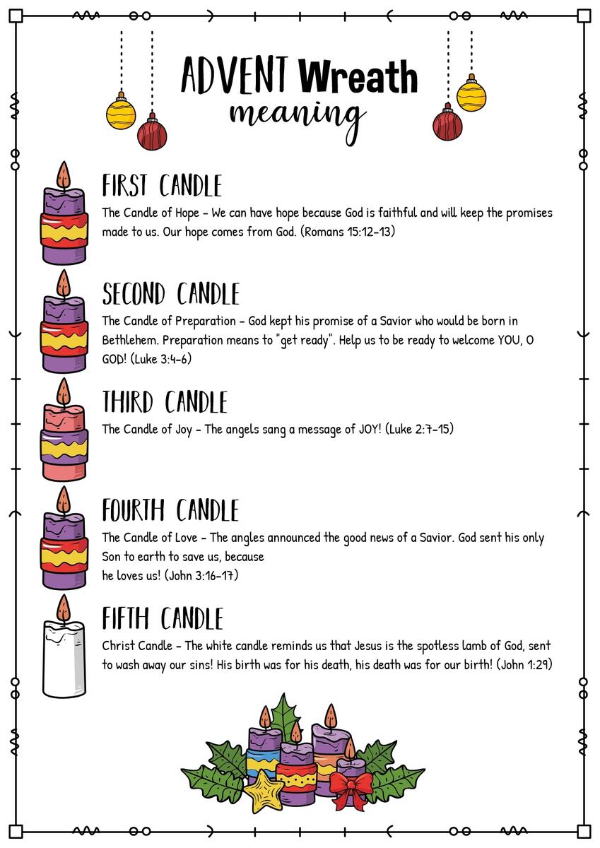 12 Advent Candles Coloring Page Worksheets Free PDF At Worksheeto