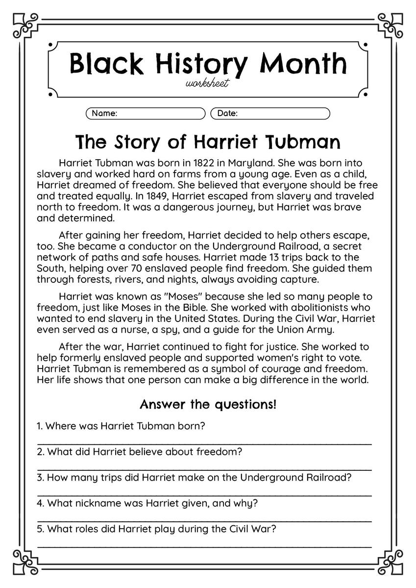 Black History Month Reading Comprehension Passages And Questions Black History Month Activities Made By Teachers