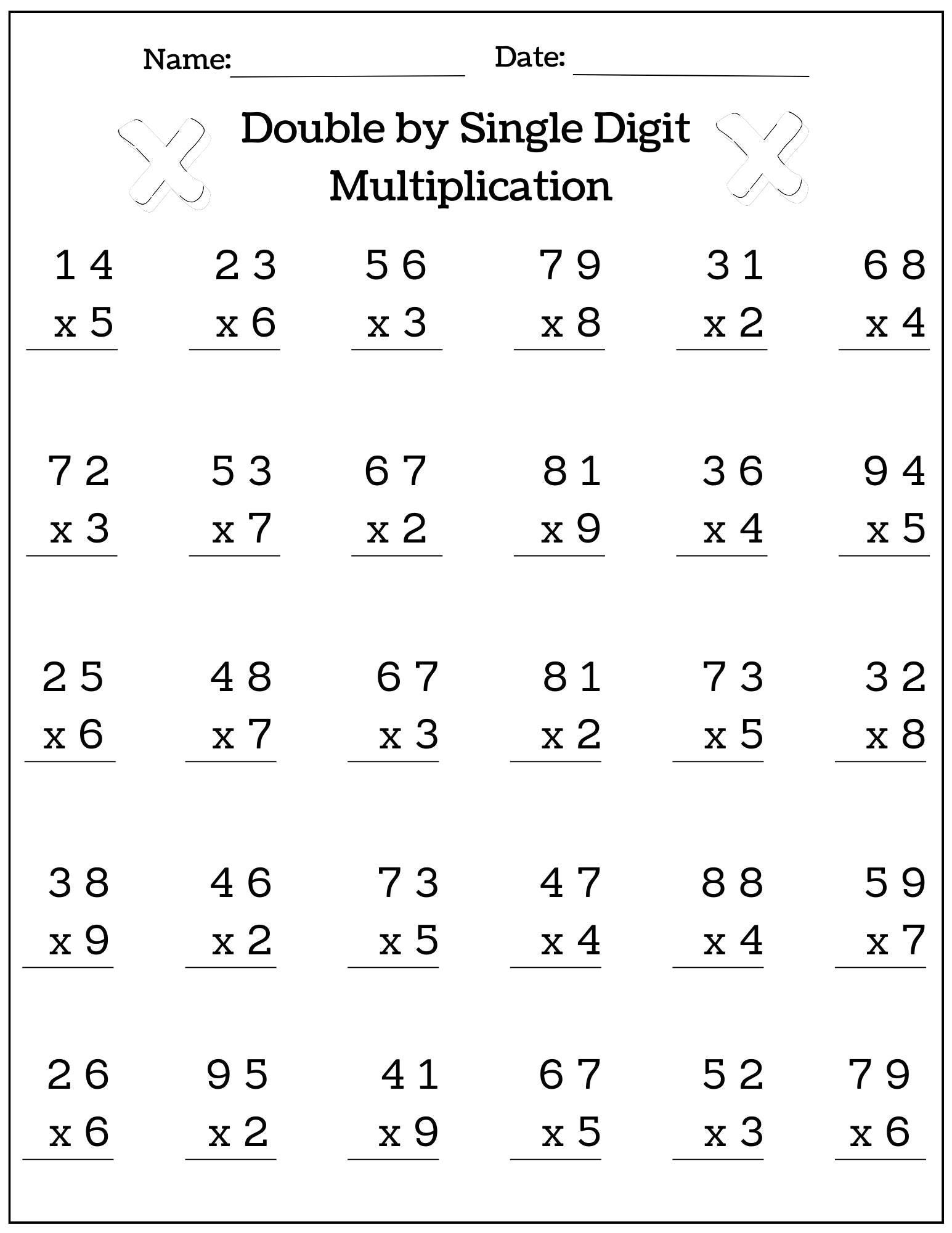 15 Printable Multiplication Division Worksheets Fill In The Blanks Double Digit By Single Digit Math Drills Answers Included Etsy