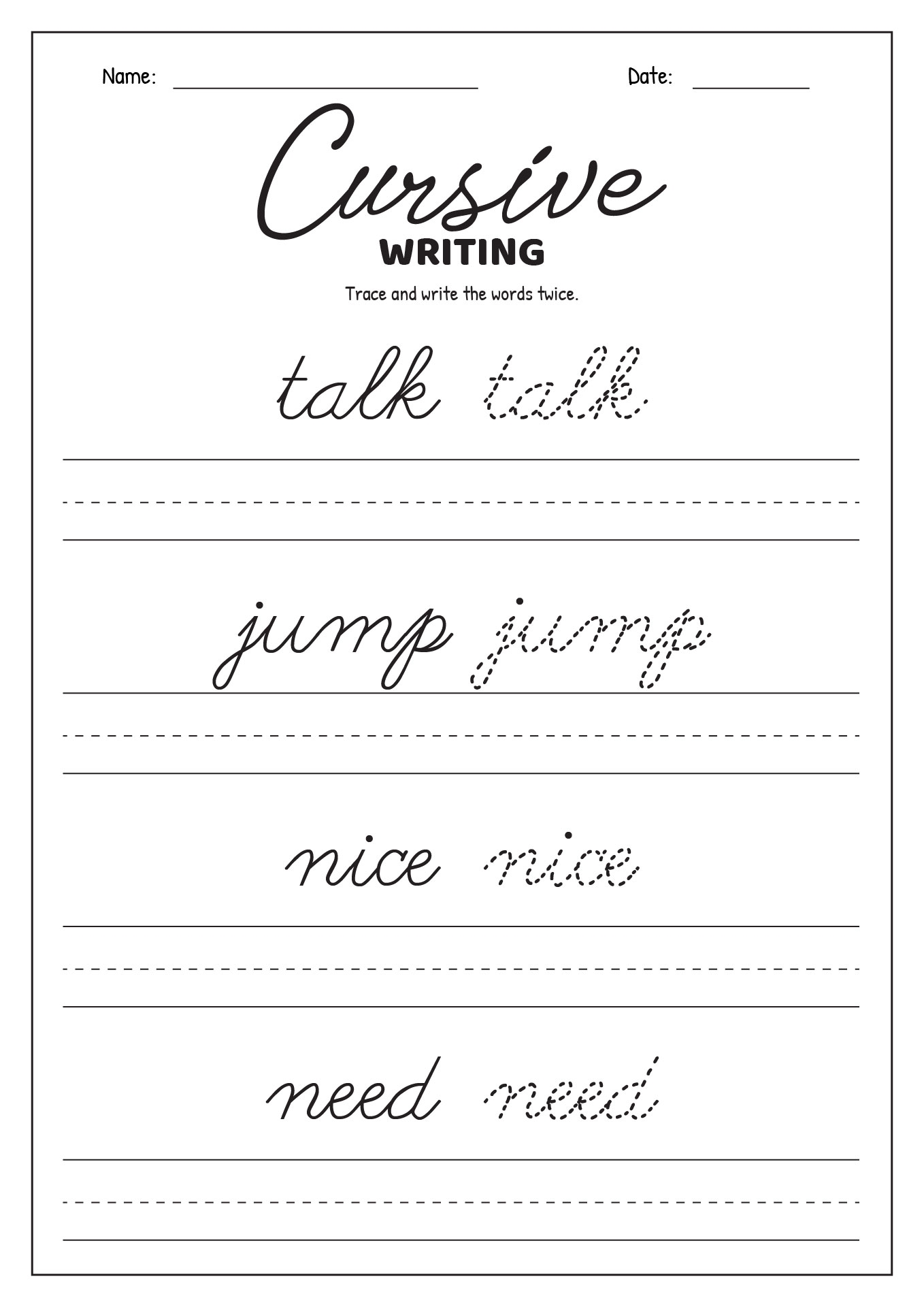 16 Cursive Writing Worksheets For 3rd Grade Free PDF At Worksheeto Printable 3rd Grade Handwriting Worksheets