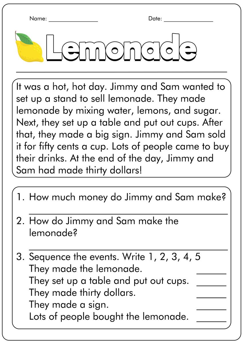 1st Grade Reading Comp Worksheets 1st Grade Reading Comprehension Pet Dog Worksheets PDF