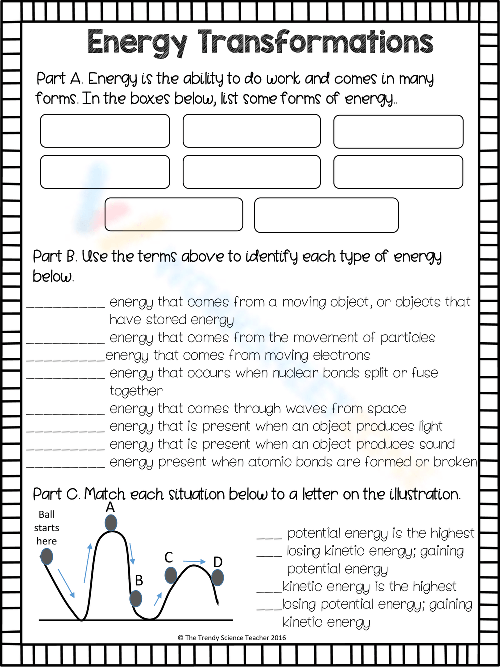 3rd Grade Forms Of Energy Worksheets