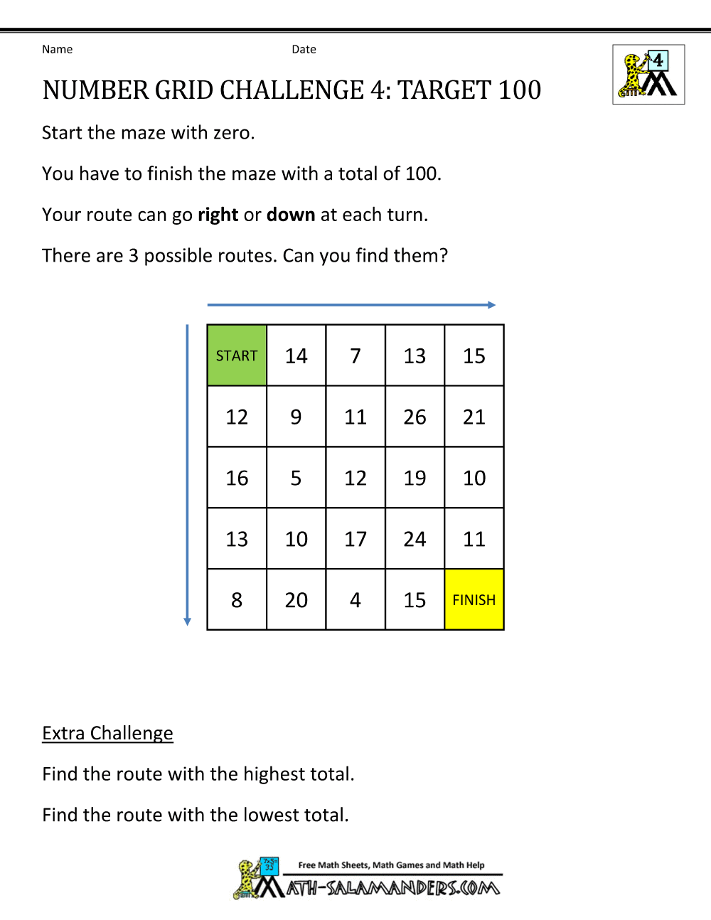 4th Grade Math Puzzles 4th Grade Math Puzzles