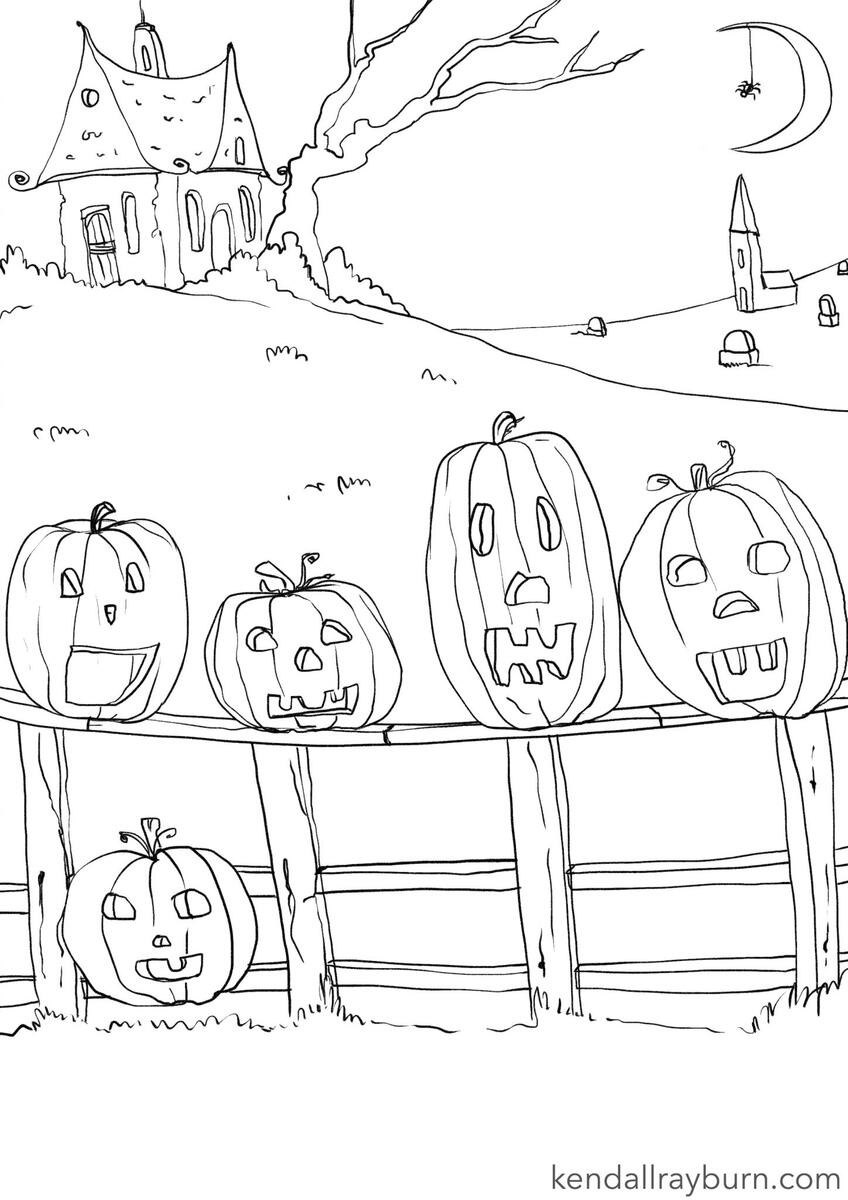 5 Little Pumpkins Coloring Sheet ColoringwithKR
