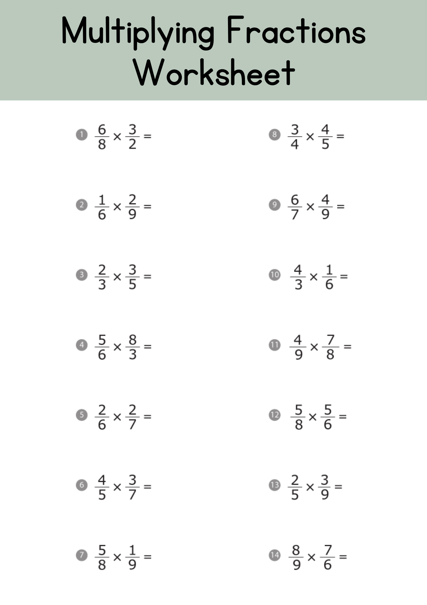 50 Free Printable Multiplying Fractions Worksheet To Download In PDF 50 Free Printable Multiplying Fractions Worksheet To Download In PDF