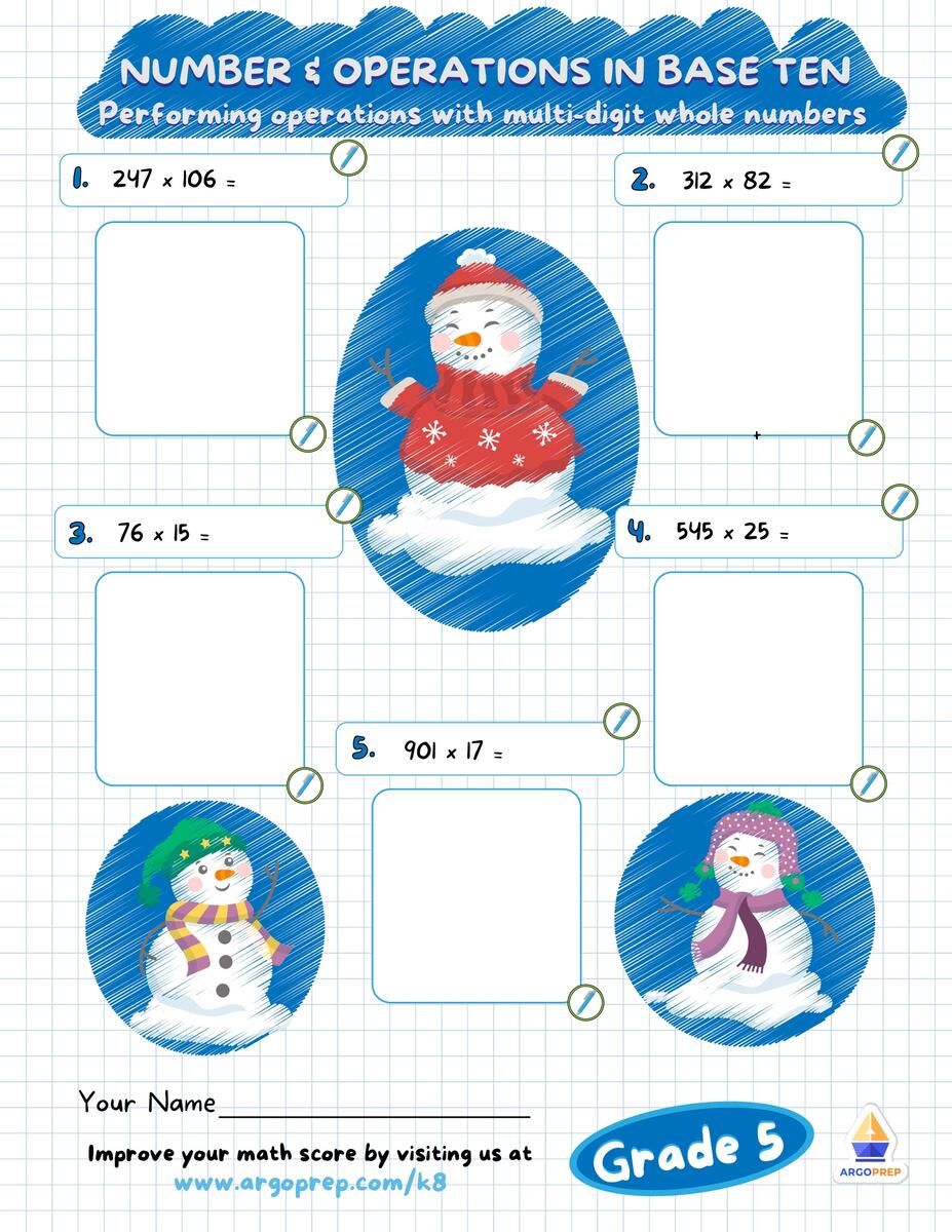 5th Grade Dividing Using Standard Algorithm Multiplication Worksheets For Free ArgoPrep