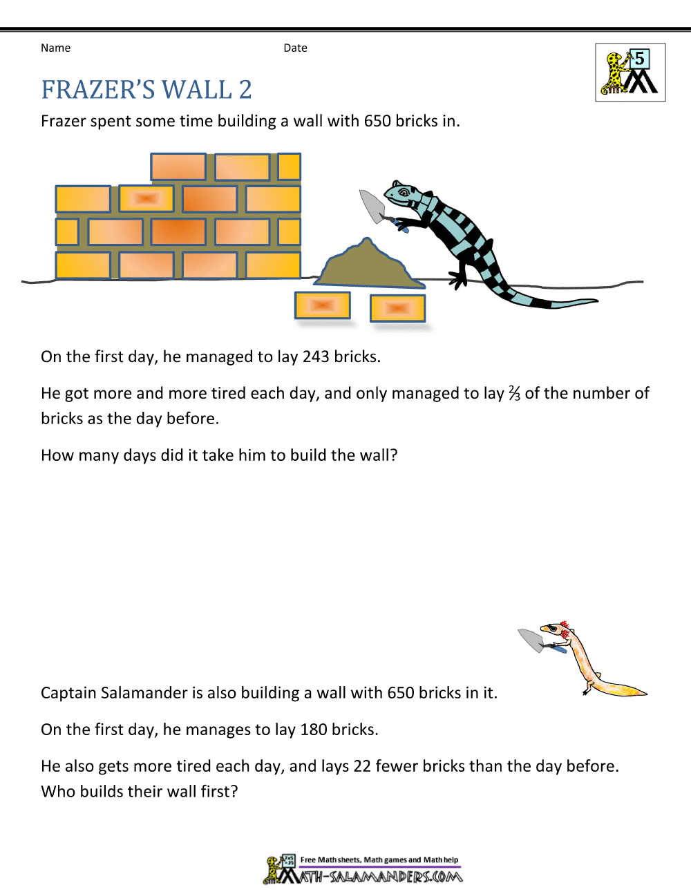5th Grade Math Problems