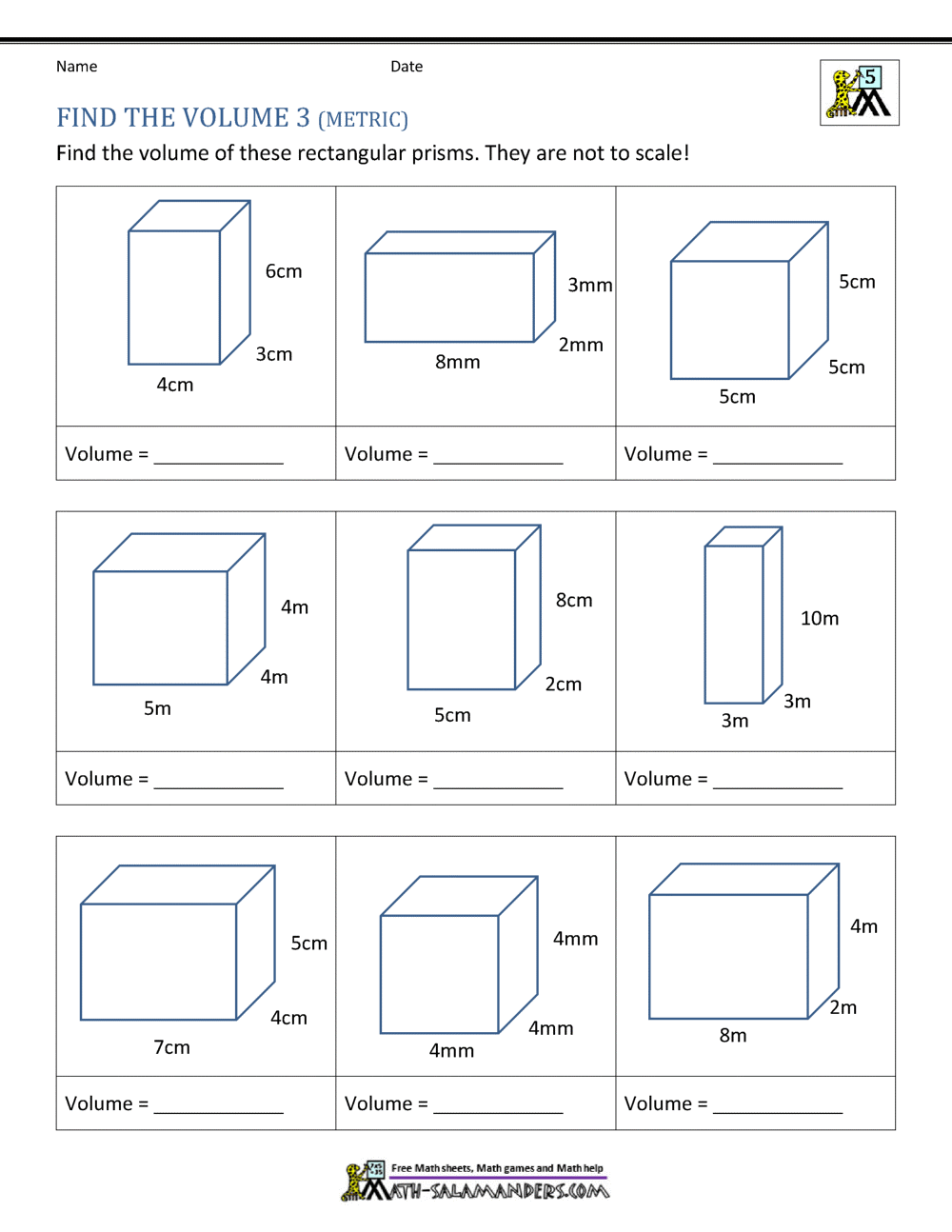 5th Grade Volume Worksheets Surface Area And Volume Worksheets Printable PDF Worksheets Cazoom Math