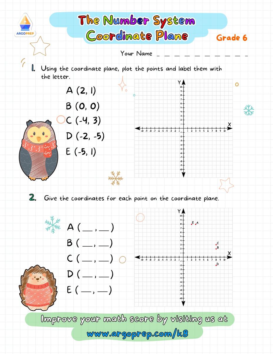 Distance On A Coordinate Grid Worksheet Fun And Engaging 6th Grade Geometry Worksheet Cazoom Math