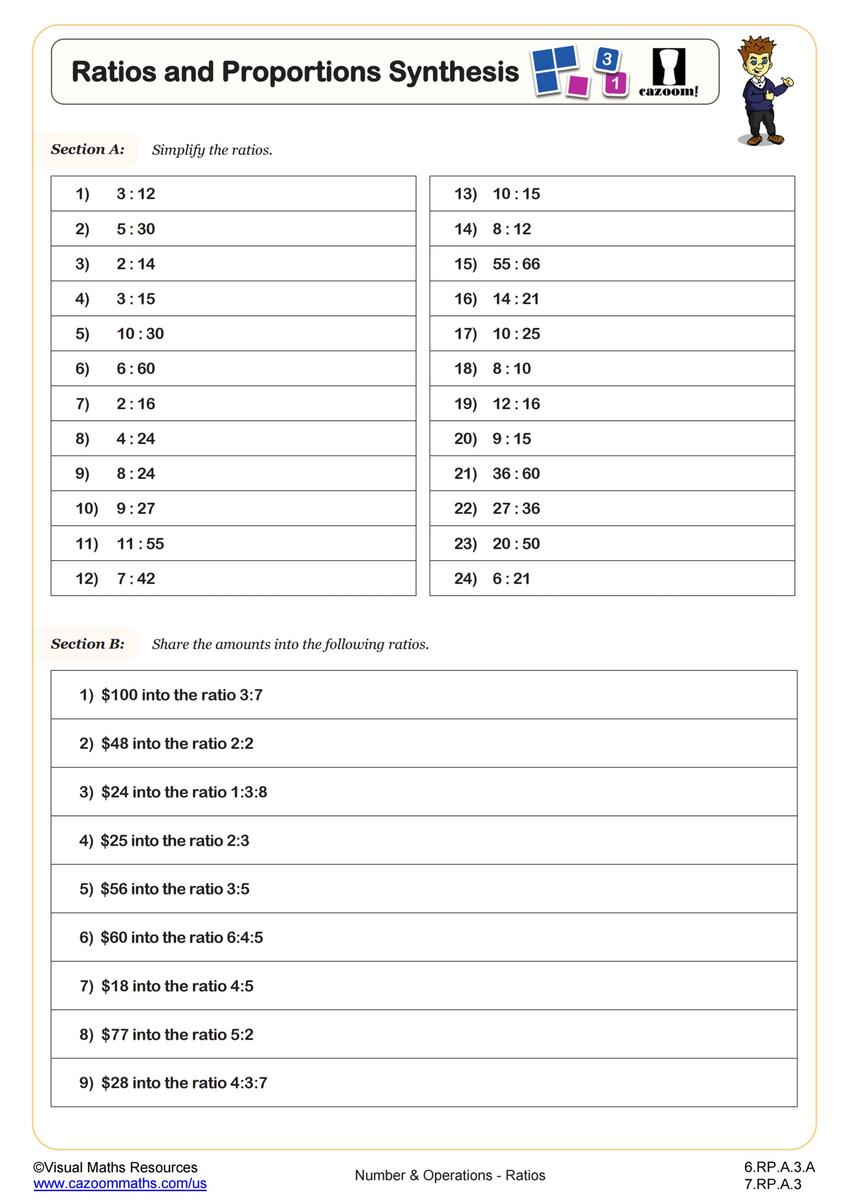 6th Grade Proportions Worksheets PDF Printable Worksheets Cazoom Math 6th Grade Proportions Worksheets PDF Printable Worksheets Cazoom Math