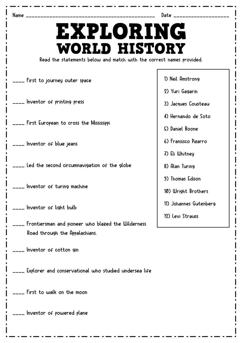 7 Free Printable History Worksheets Free PDF At Worksheeto Worksheets Library 7 Free Printable History Worksheets Free PDF At Worksheeto Worksheets Library