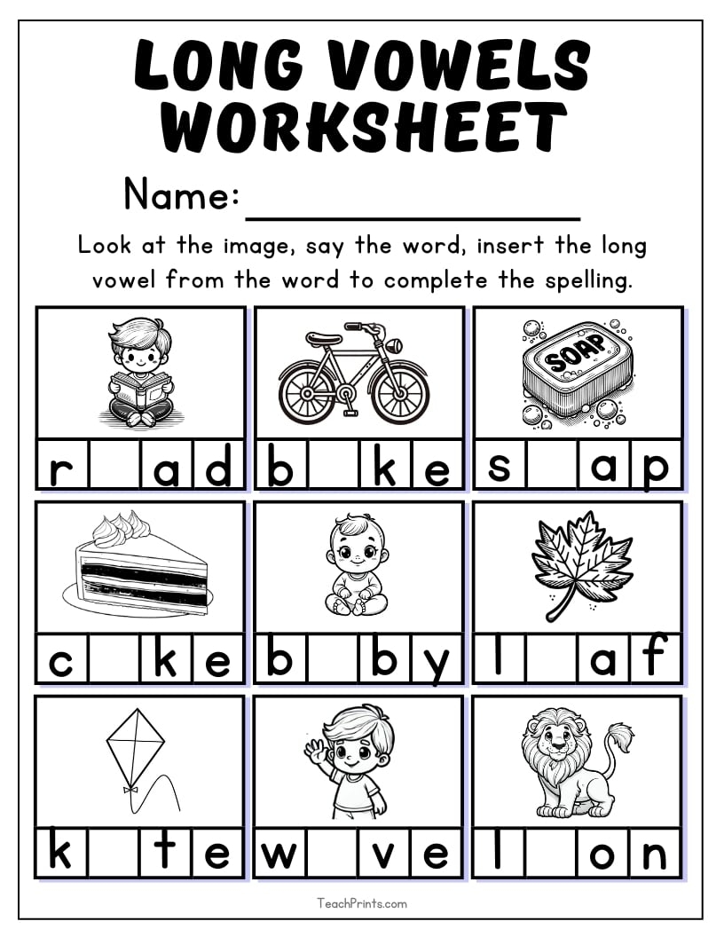 Free Long Vowel Worksheets 5 Printables Literacy Learn