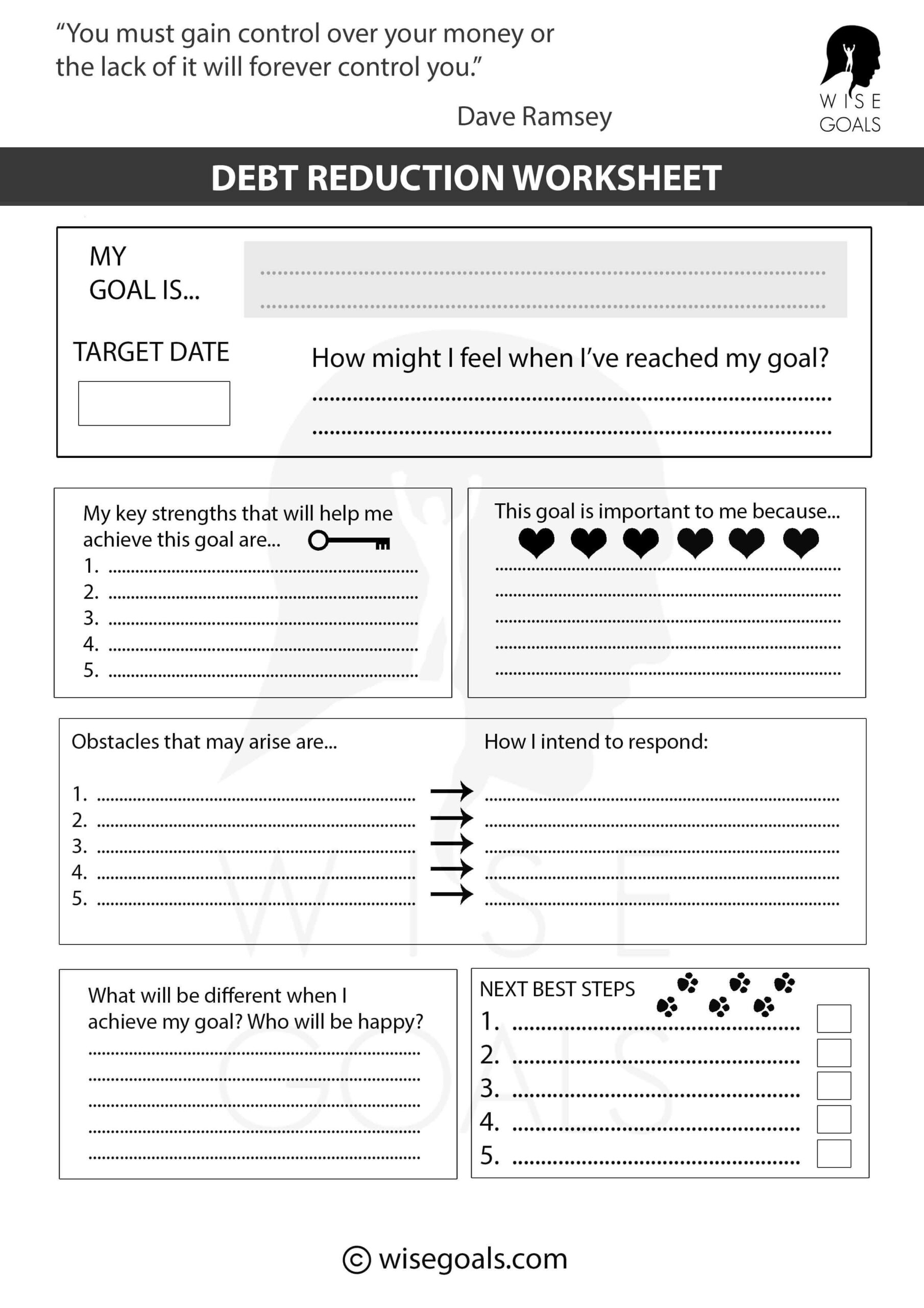 A Free Debt Reduction Worksheet That S Simple And Effective