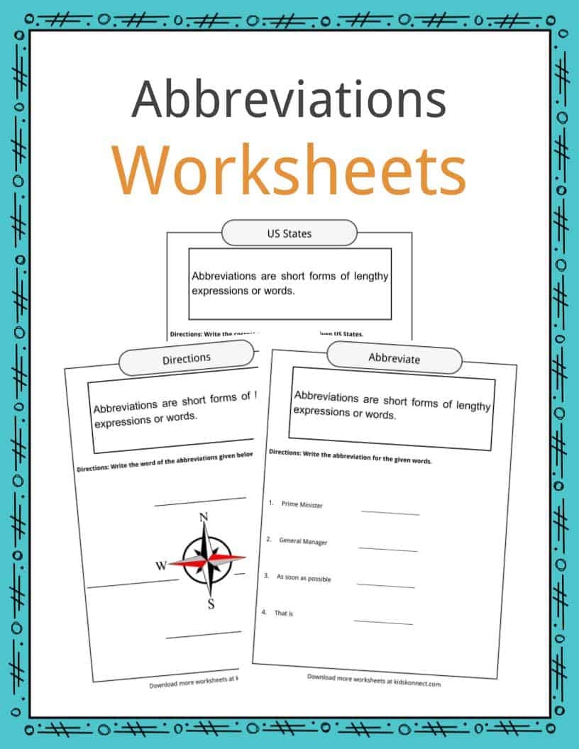 Abbreviations Facts Worksheets Examples Definition For Kids Abbreviations Facts Worksheets Examples Definition For Kids