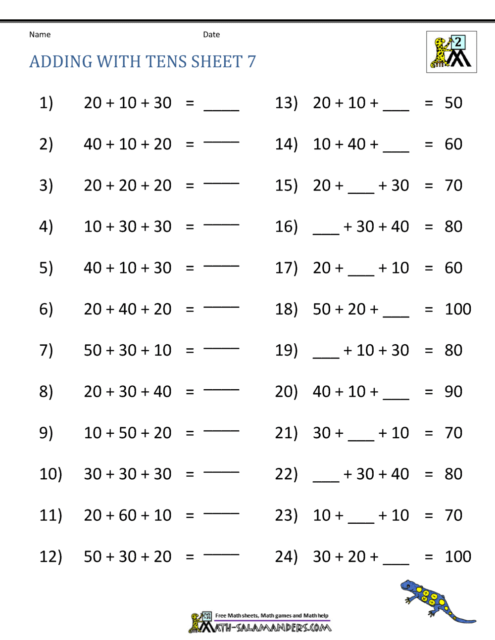 Adding Tens