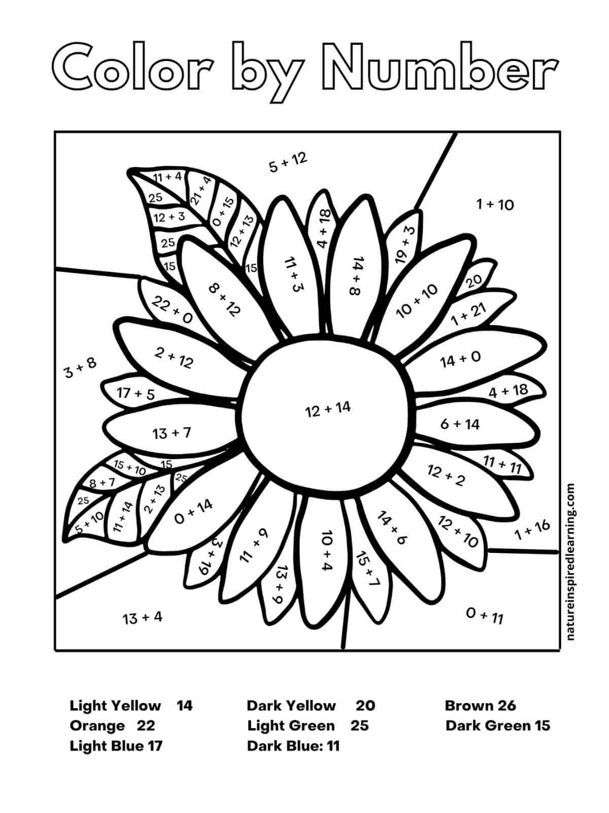 Addition Color By Number Worksheets Nature Inspired Learning Addition Color By Number Worksheets Nature Inspired Learning