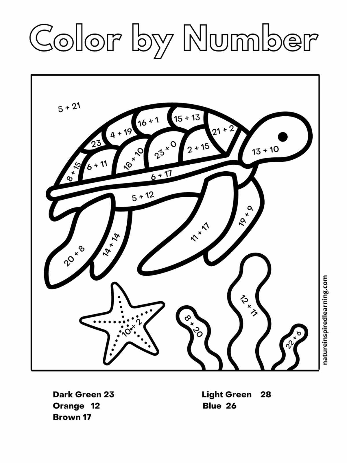 Addition Color By Number Worksheets Nature Inspired Learning Math Coloring Pages Printable PDFs By K12mathworksheets