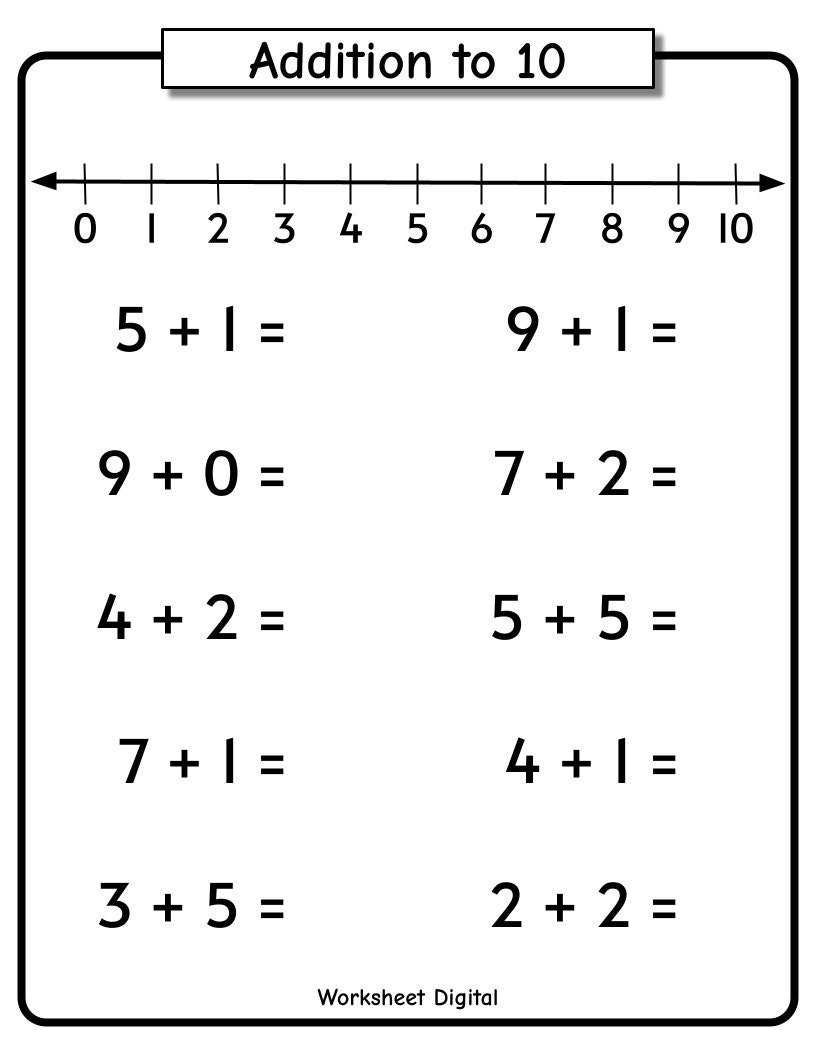Addition To 10 Worksheets Number Line Preschool Kindergarten PDF Etsy Addition To 10 Worksheets Number Line Preschool Kindergarten PDF Etsy