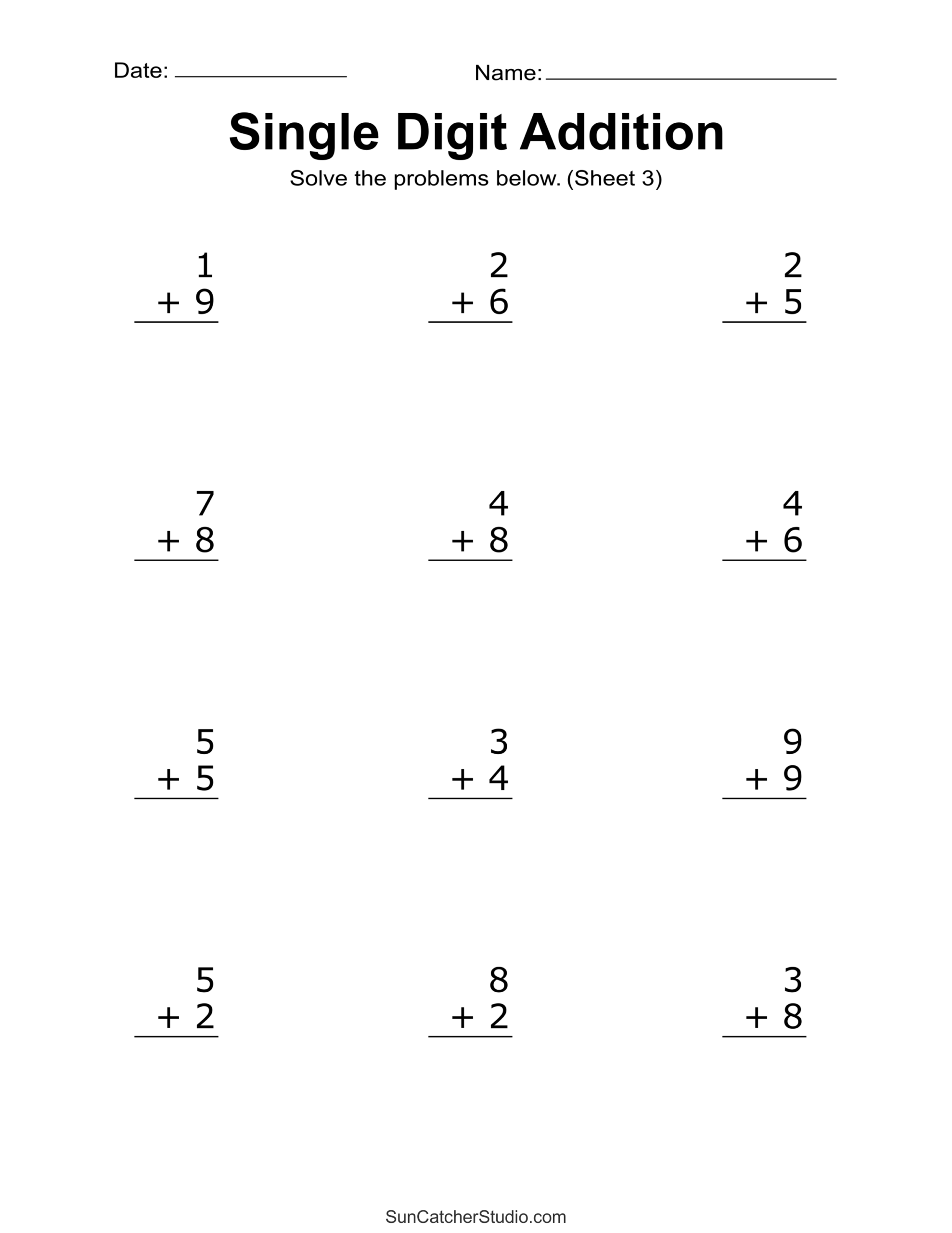 Third Grade Addition Worksheets