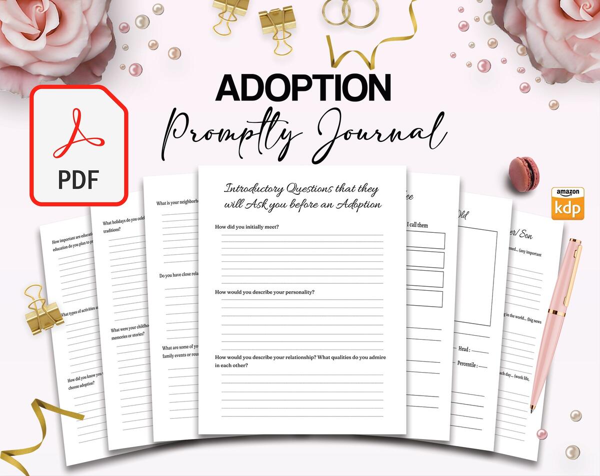 Adoption Promptly Journal 46 Pages 8 5x11 KDP Planner Interior COMMERCIAL Use Etsy Adoption Promptly Journal 46 Pages 8 5x11 KDP Planner Interior COMMERCIAL Use Etsy