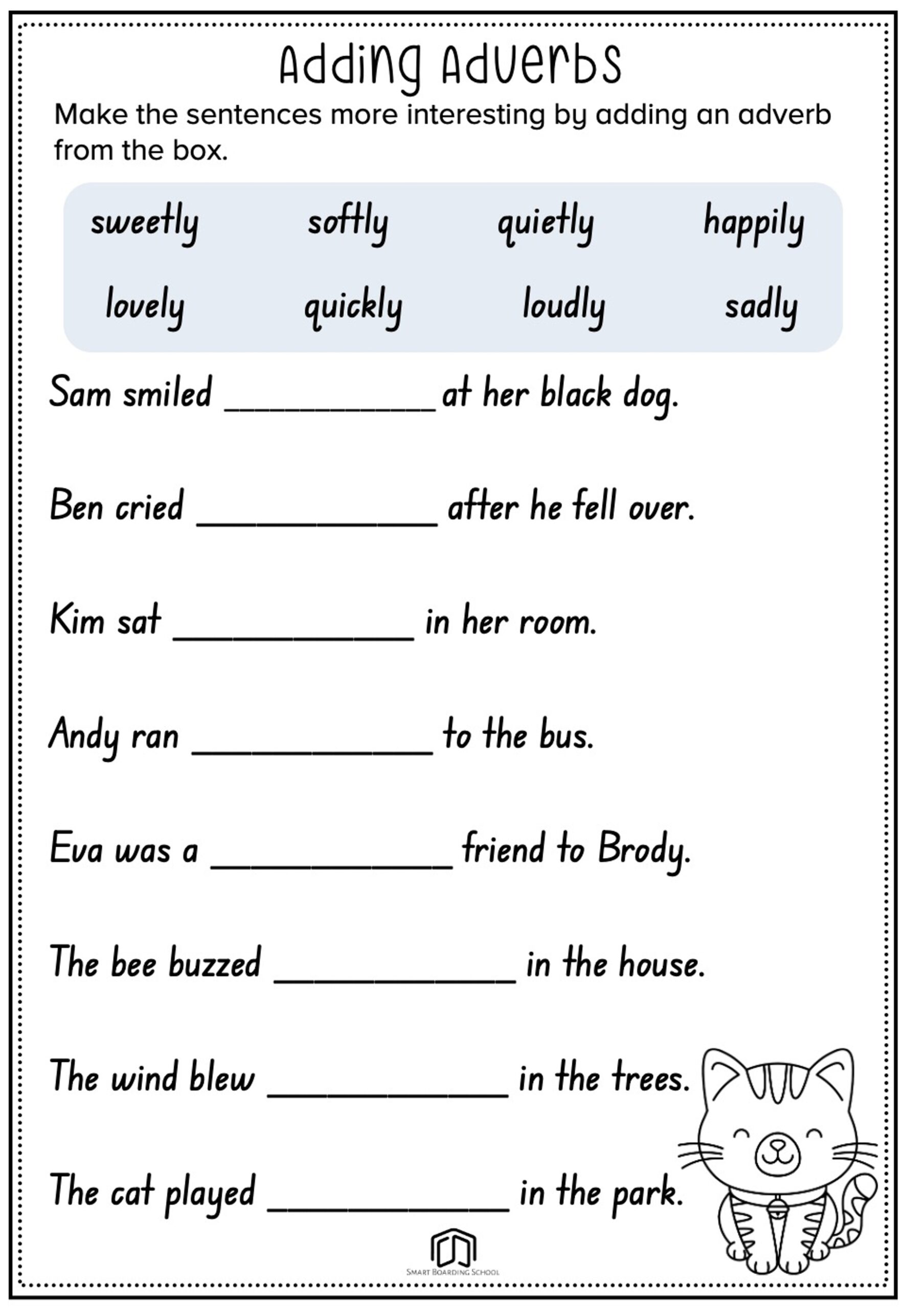 Adverb Worksheets PDF Grade 1