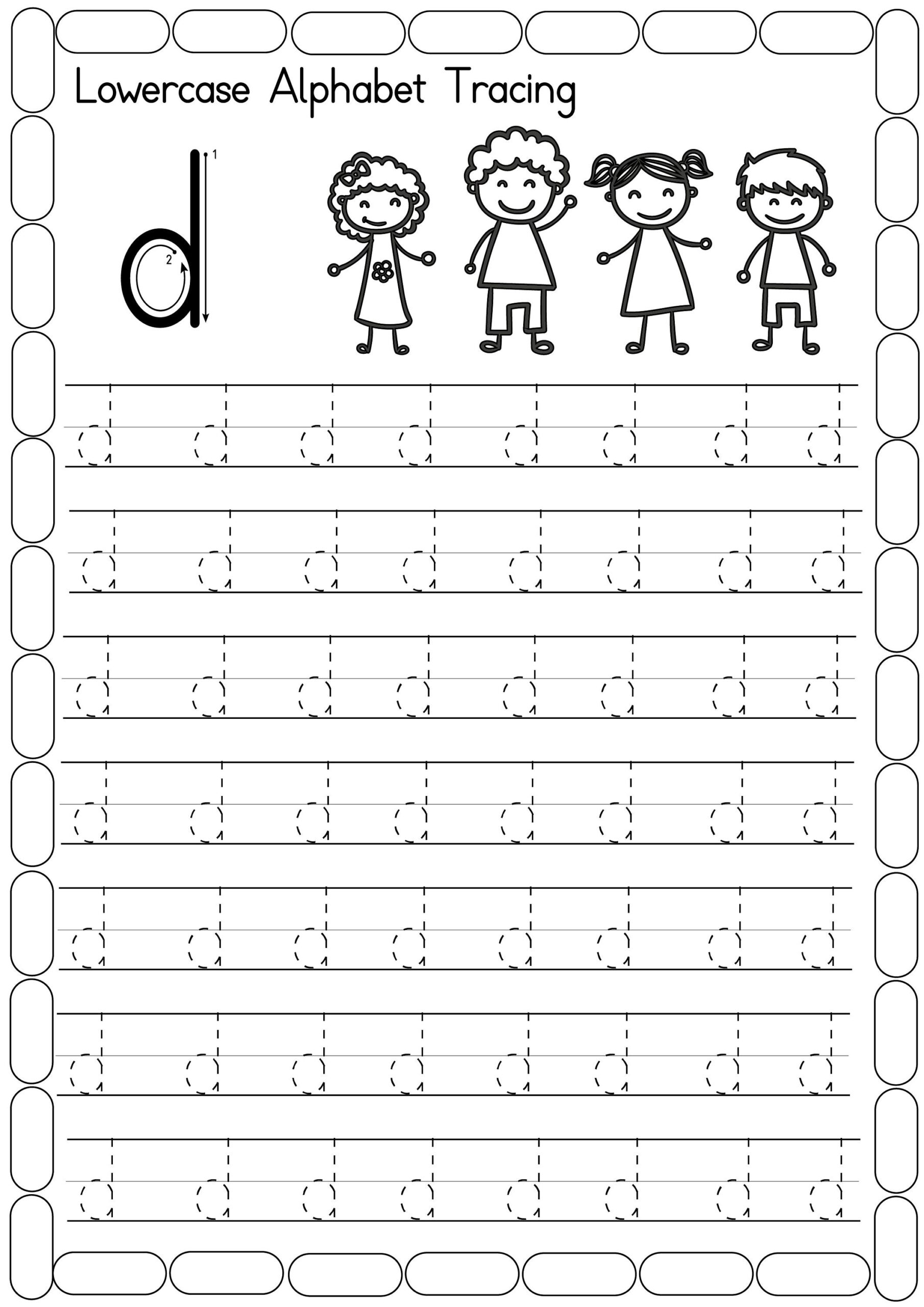 Free Printable Lowercase Alphabet Letters Tracing Worksheet
