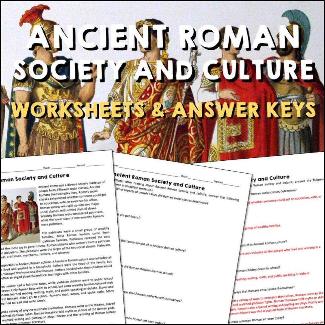 Ancient Roman Society Culture Reading Worksheet Ancient Civilization Passages History Questions With Answers Homeschool Lesson Activity Etsy New Zealand Ancient Roman Society Culture Reading Worksheet Ancient Civilization Passages History Questions With Answers Homeschool Lesson Activity Etsy New Zealand