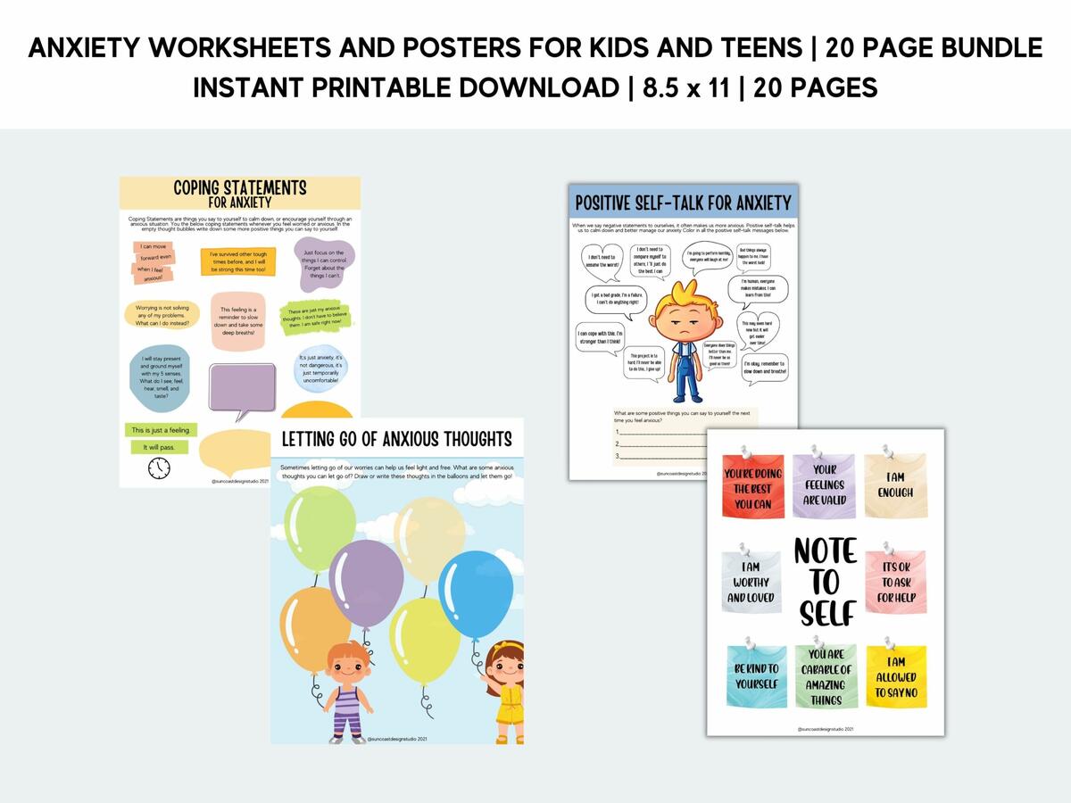 Anxiety Worksheets Printable Bundle For Kids And Teens Therapy Counseling Social Anxiety Emotional Learning Classful Anxiety Worksheets Printable Bundle For Kids And Teens Therapy Counseling Social Anxiety Emotional Learning Classful
