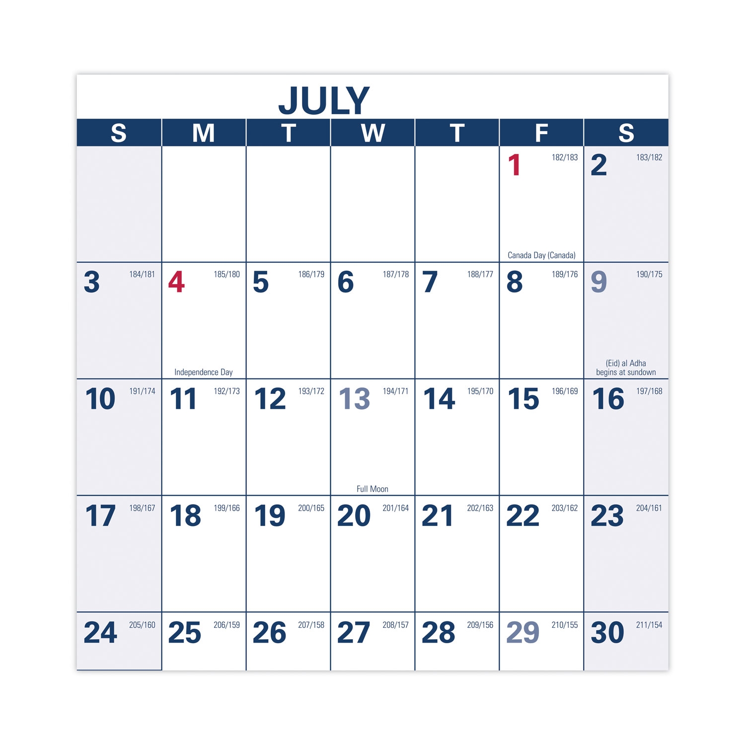 At A Glance Erasable Two Sided Wall Calendar Julian Dates Yearly July 2019 To June 2020 48 X 32 Sheet Size 1 63 X 1 63 1 25 X 1 88 Block
