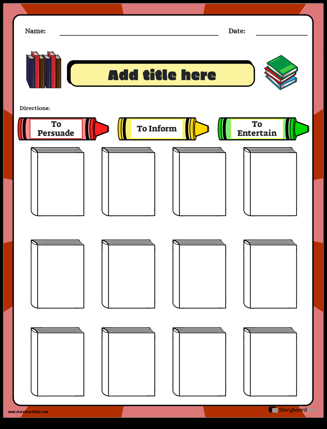Author S Purpose Worksheets Activities By Storyboard That