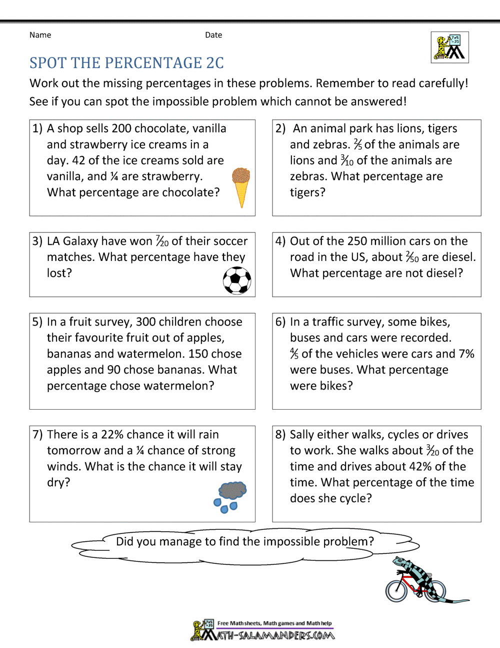 Percent Word Problems As Decimal Expressions Worksheet Download