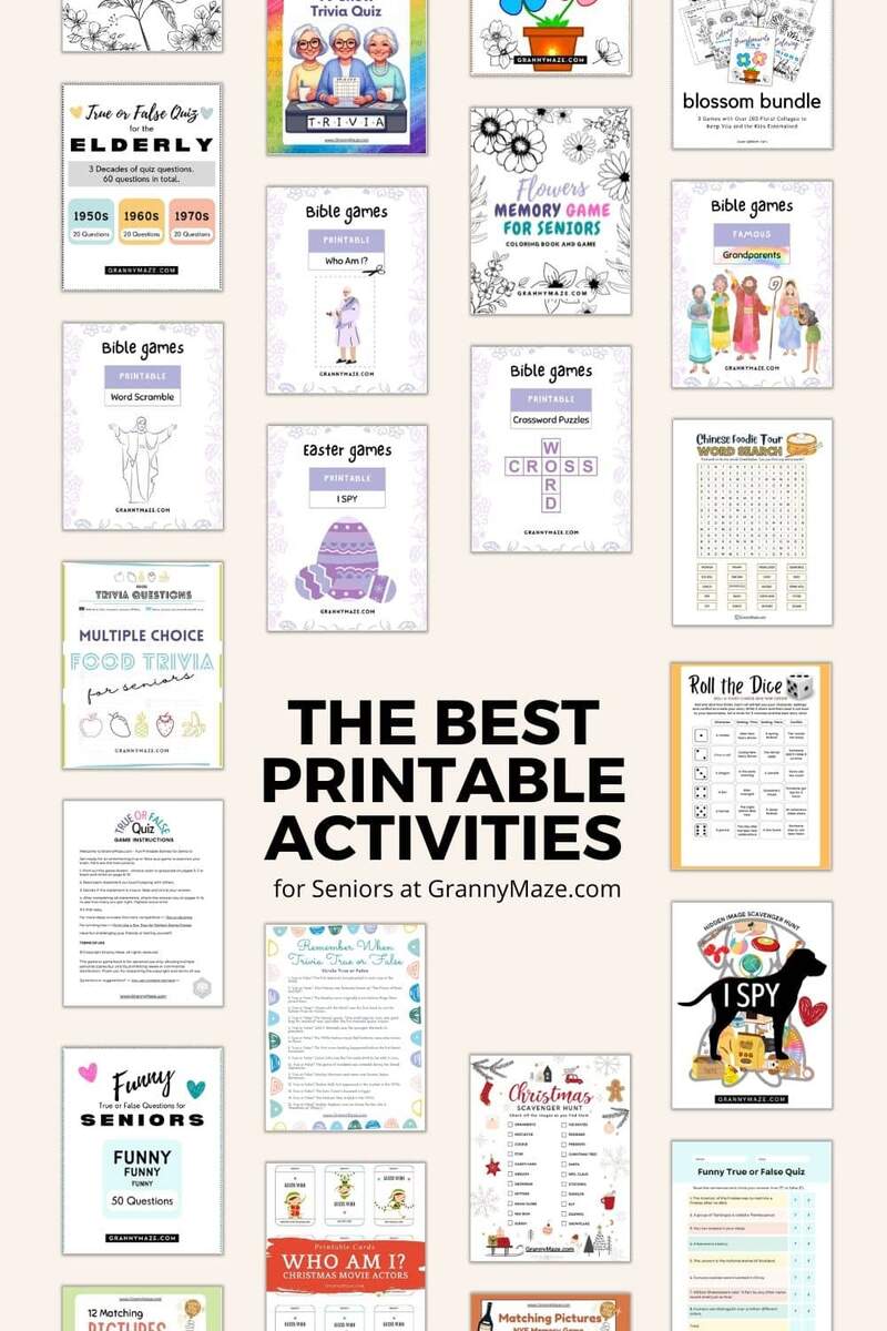 Printable Brain Games For Seniors Free Printable Party Favors