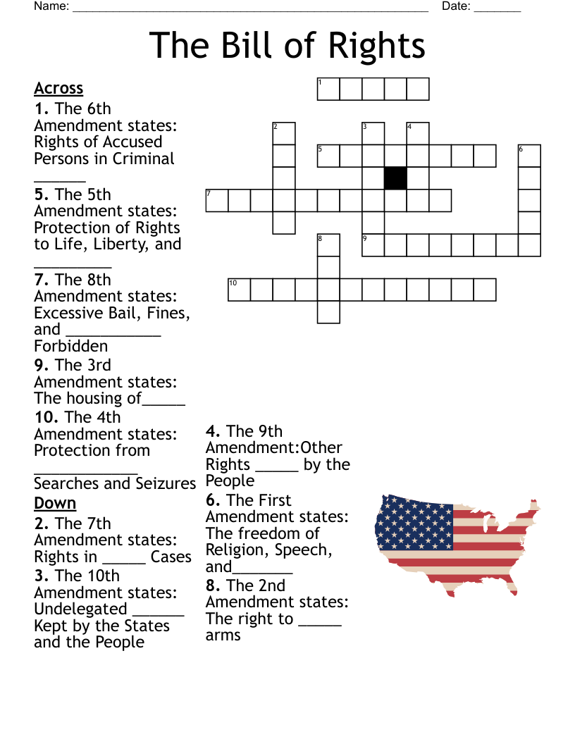 Bill Of Rights Worksheet WordMint