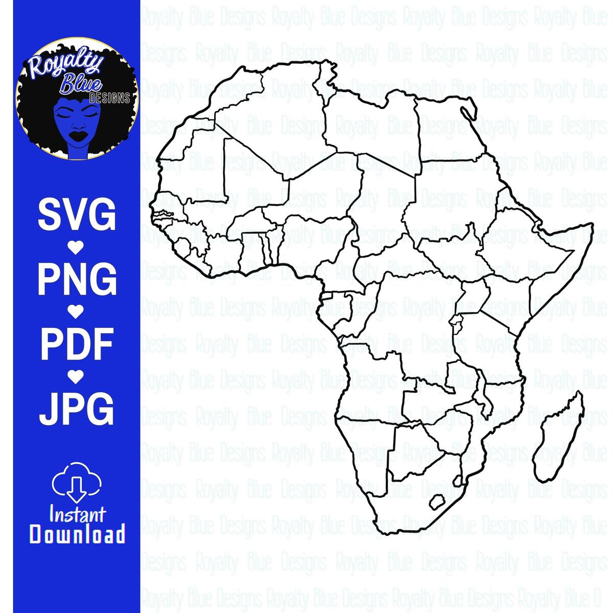 Blank Map Of AFRICA Continent Black Outline African Geography Countries Printable World Atlas Geographical Worksheet Svg Png Etsy Finland