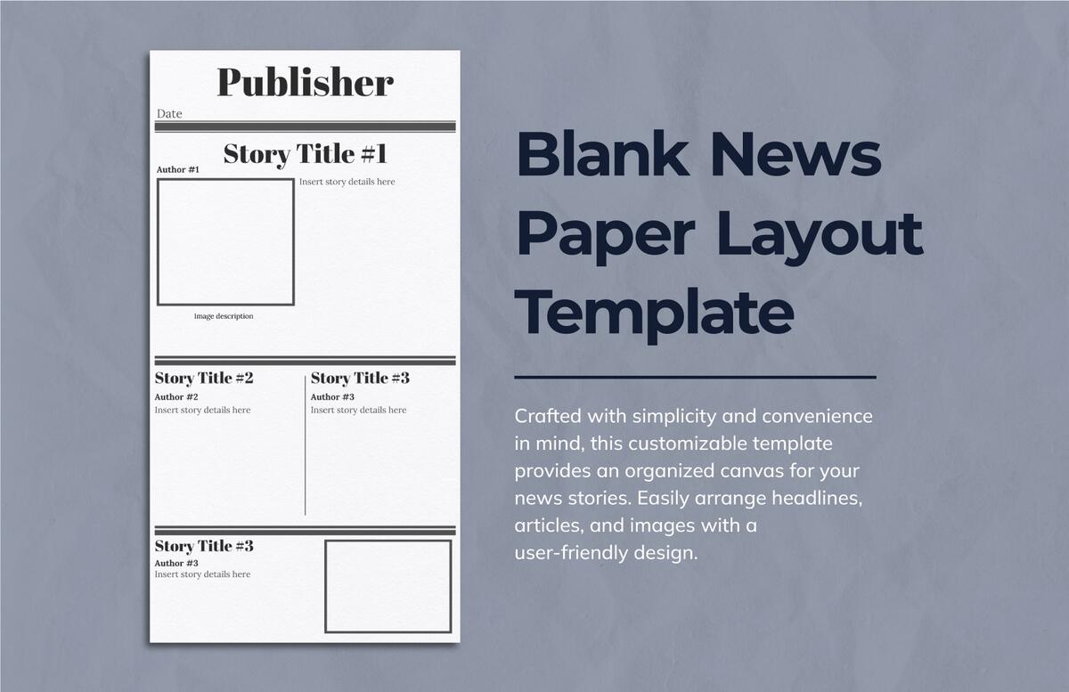 Blank News Paper Layout Template In Illustrator Photoshop Word Download Template