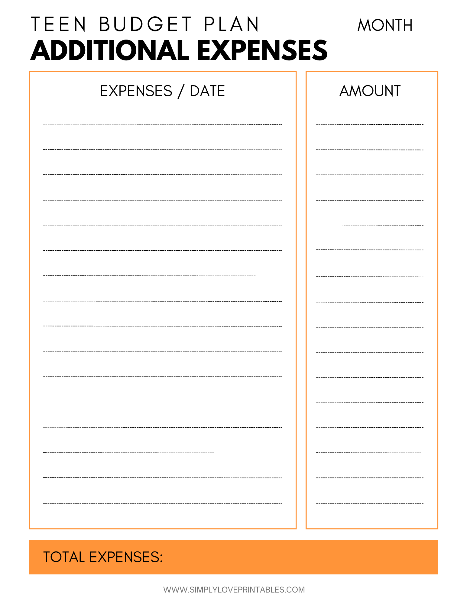 Budgeting Worksheets For Teens Simply Love Printables