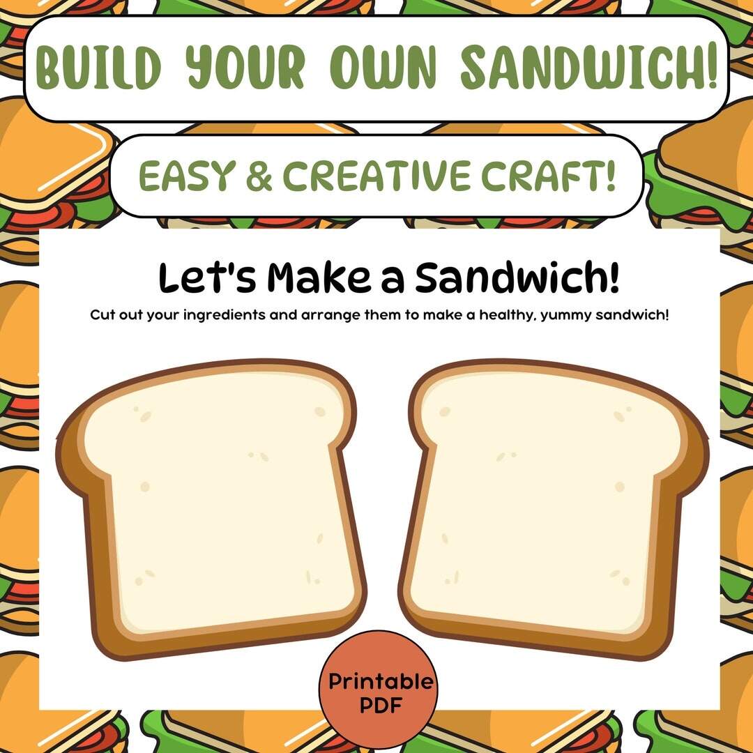 Build Your Own Sandwich Printable Kit Fun Kids Activity PDF Etsy