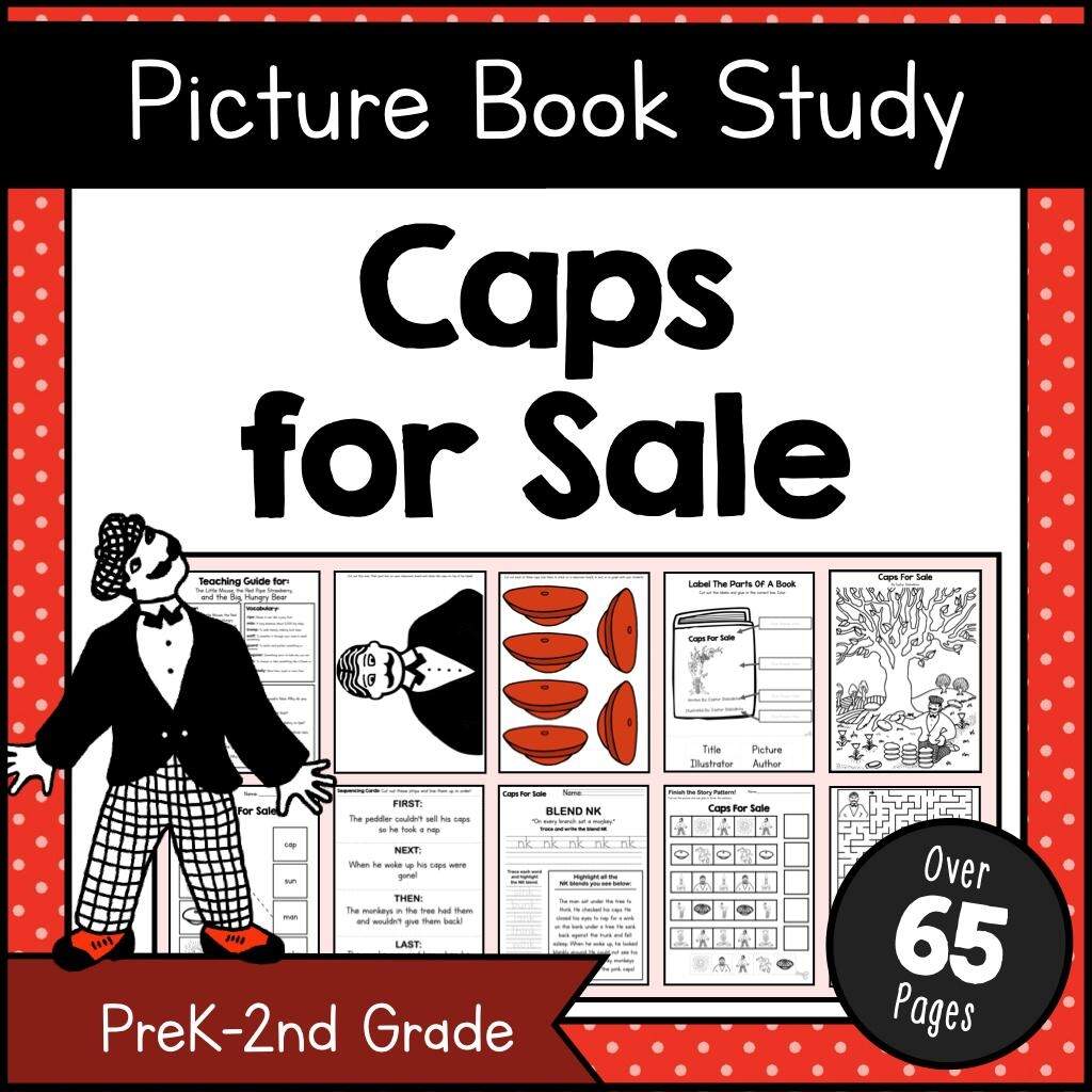 Buy CAPS FOR SALE Kindergarten Picture Book Study Companion Monkey Man Printable Pdf Activity For Preschool To 2nd Grade Online In India Etsy