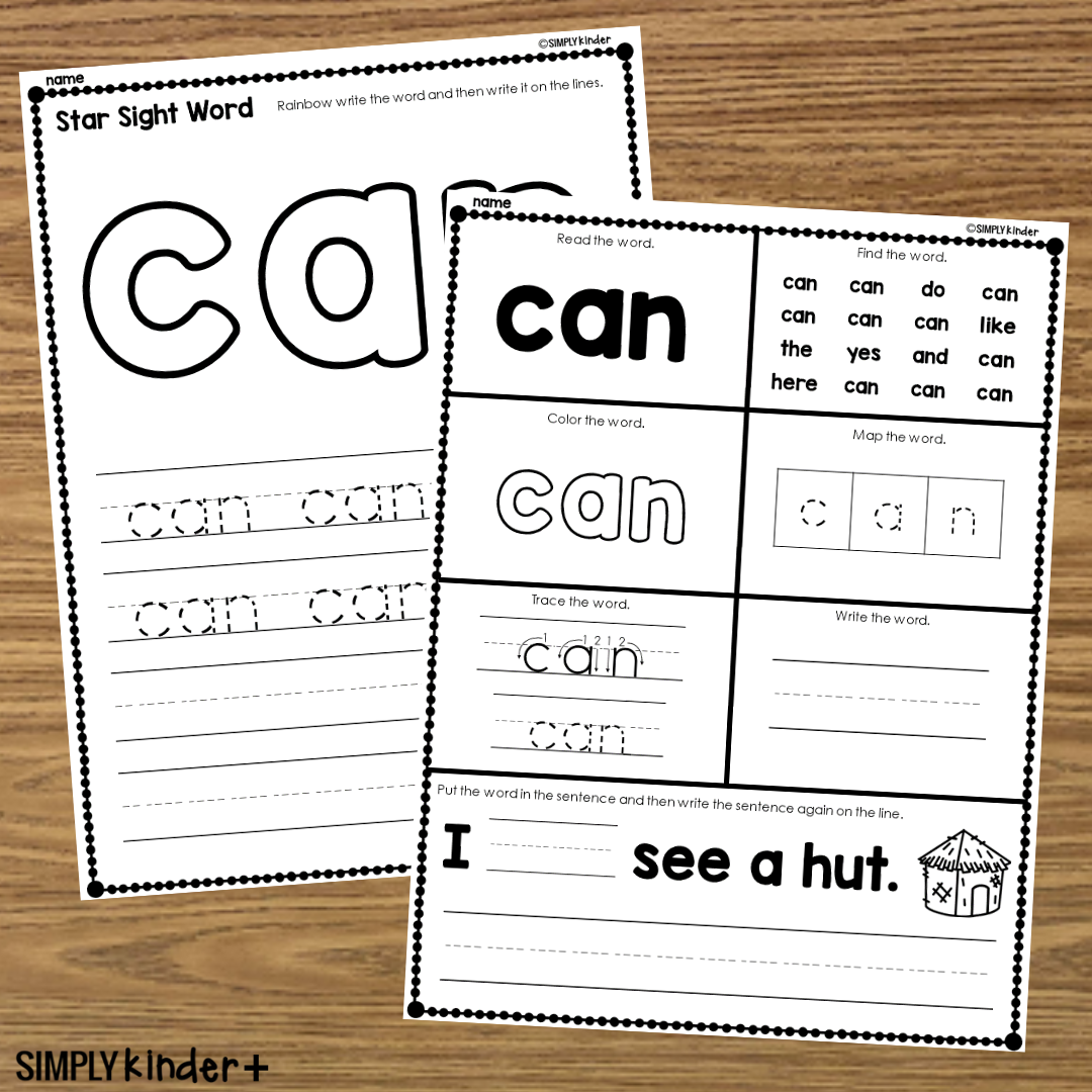 Sight Word Can Worksheet Printable Parents