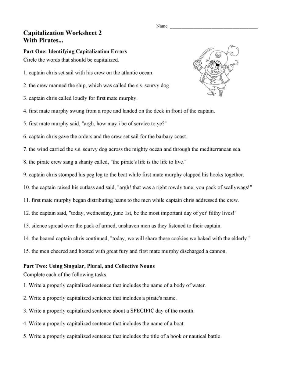 Capitalization Worksheets Lessons And Tests Language Arts Activities Capitalization Worksheets Free Printable Grammar Practice