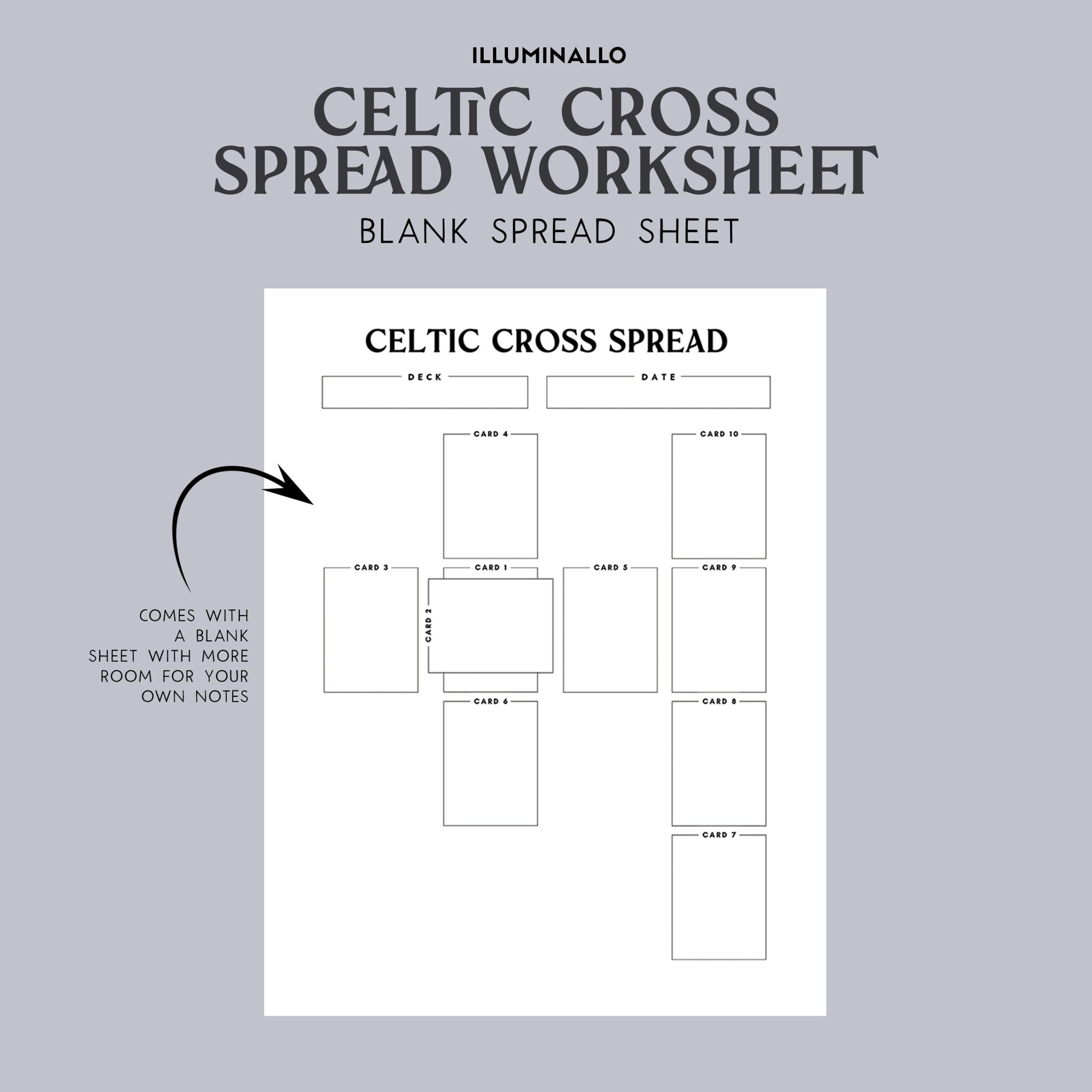 Celtic Cross Tarot Spread Printable Celtic Cross Tarot Worksheet Tarot Journal Tarot Worksheet Printable Printable Tarot Worksheet Etsy Norway