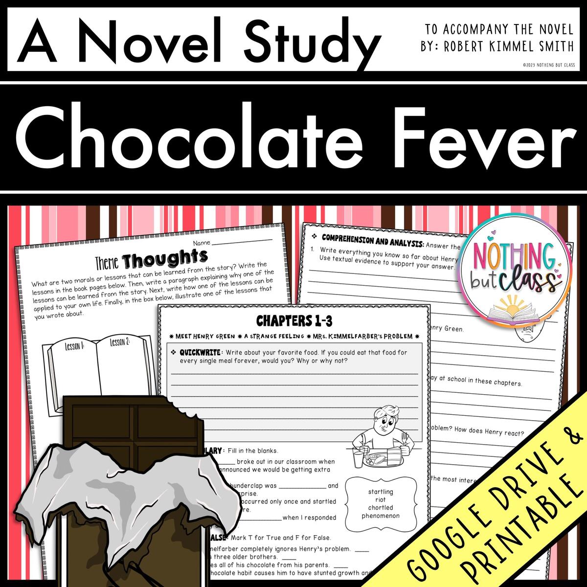 Chocolate Fever Novel Study Unit Comprehension And Vocabulary With Activities And Tests Made By Teachers