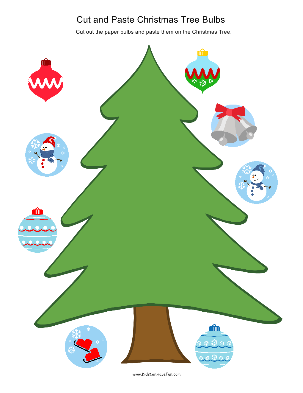 Christmas Cut And Paste Holiday Worksheet Activities