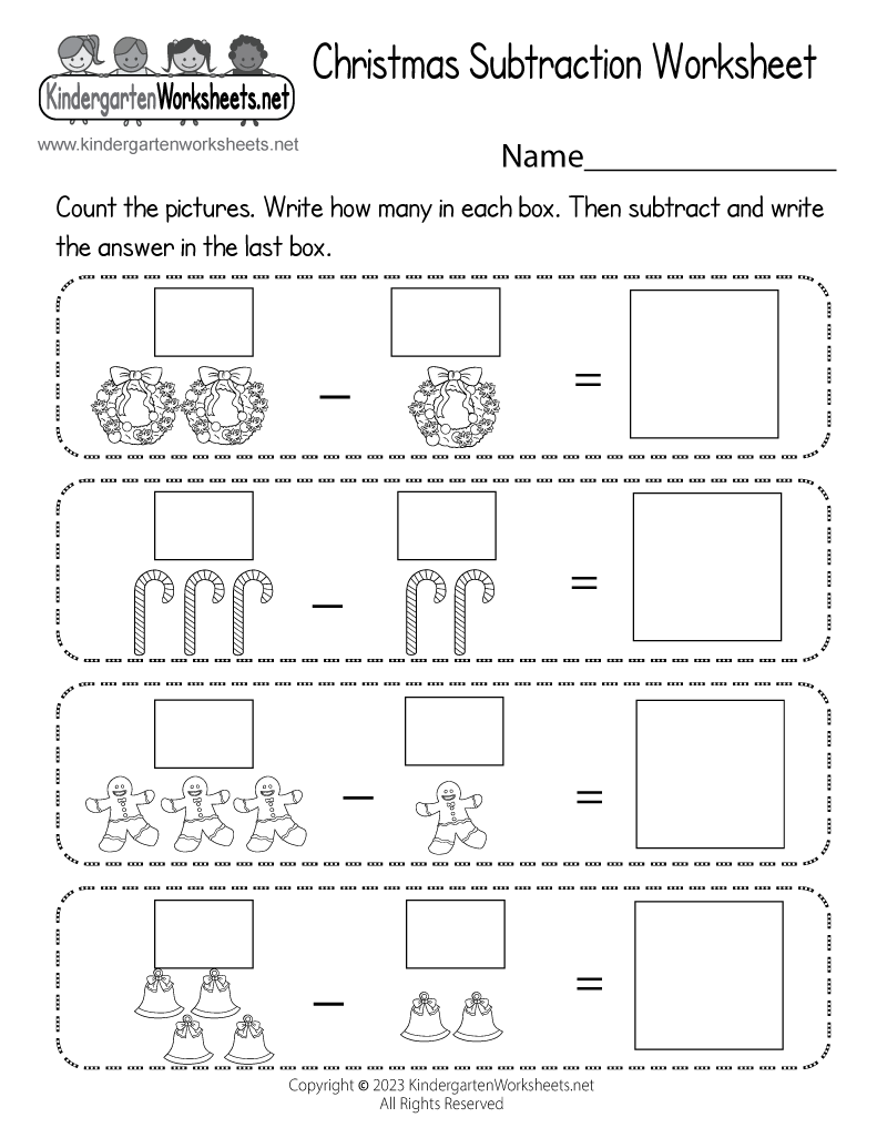 NO PREP Christmas Color By Subtraction Worksheet Math Center Made By Teachers
