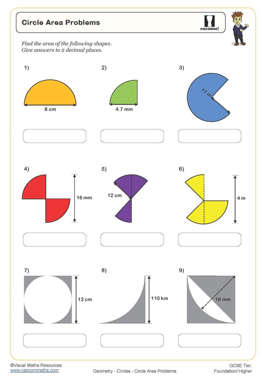 Area Of Circles Worksheets Math Worksheets MathsDiary